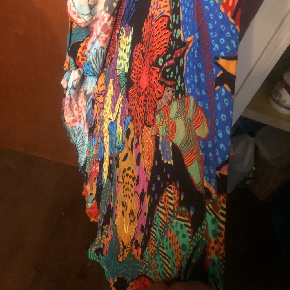 FARM Rio Multicolor Floral Asymmetrical Dress — Green, Yellow, Blue, Pink - Picture 10 of 16